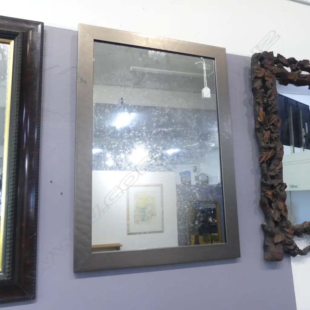 MODERN MIRROR, SILVER FRAME 700x500mm Image 1++