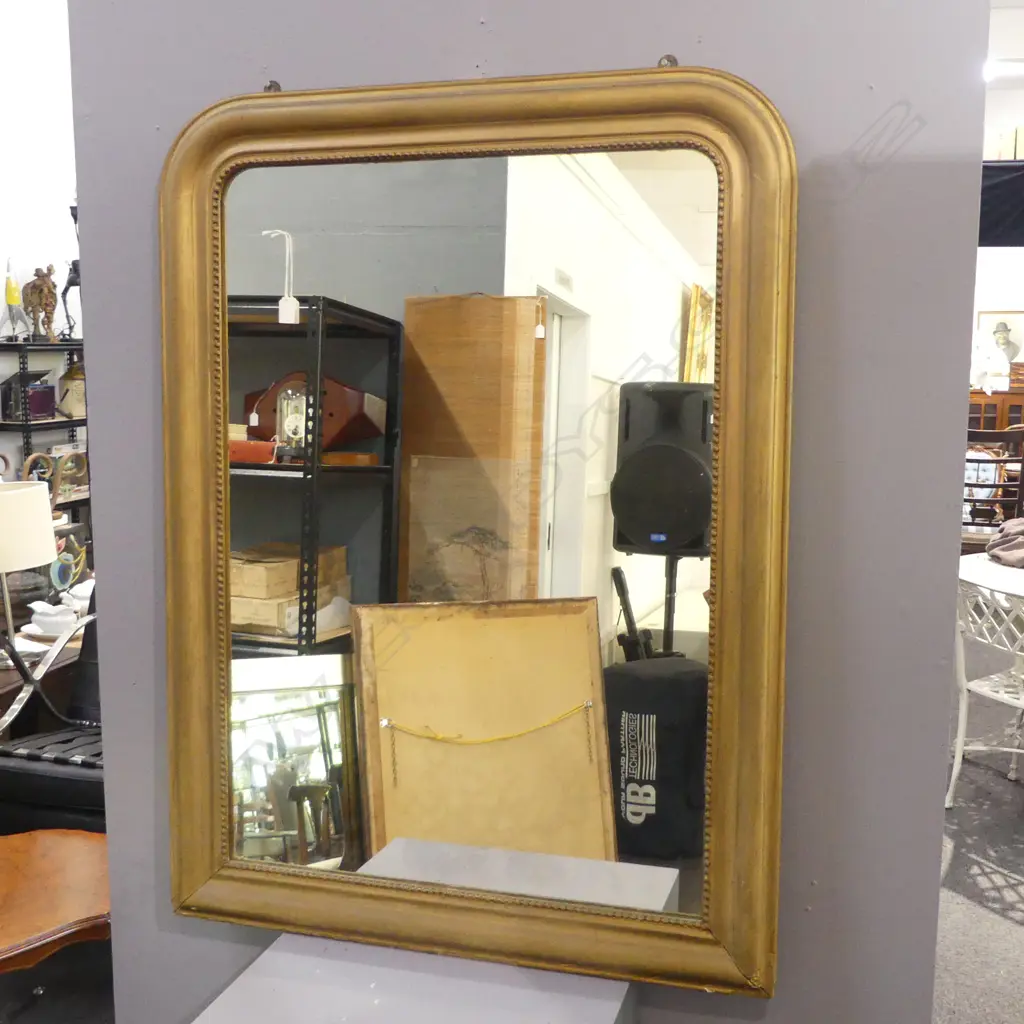 ANTIQUE GOLD PAINTED PLASTER OVER MANTLE MIRROR 1165x865mm Image 1++