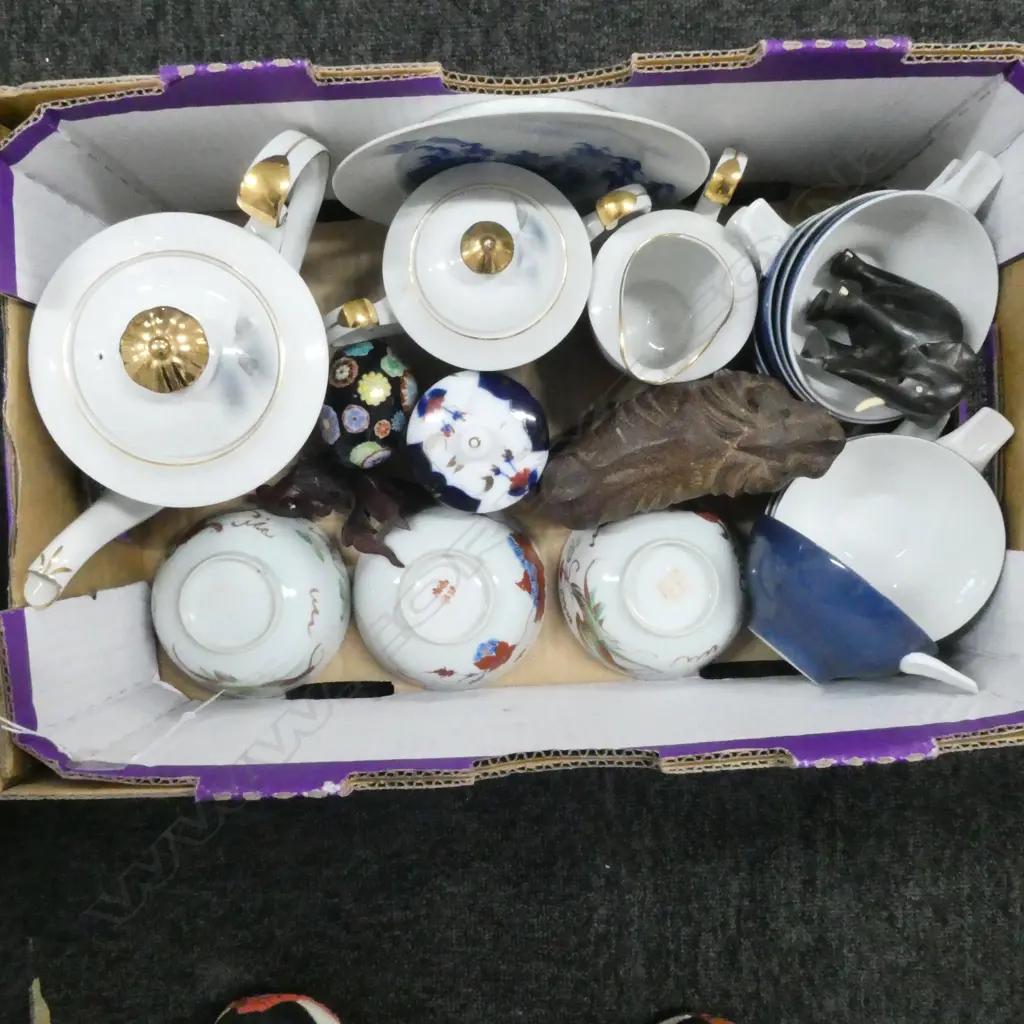 COLLECTION 21PCS ORIENTAL CHINA 3PC TEASET BOWLS CARVED WOOD ETC Image 1++