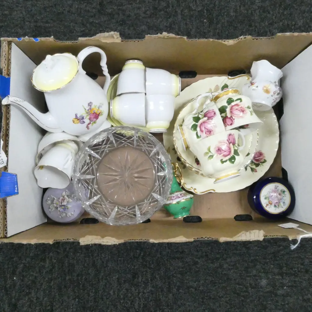 COLLECTION OF CHINA PART R/A TEASET ENGLISH BEAUTY PAT STAFFORD COFFEE SET  CRYSTAL ETC Image 1++