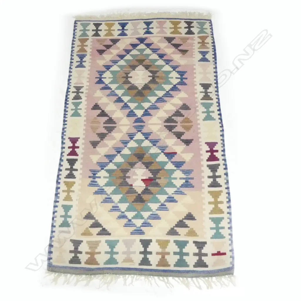 KELIM RUG PASTLE PINKS & BLUES L1760 W1000 Image 1++