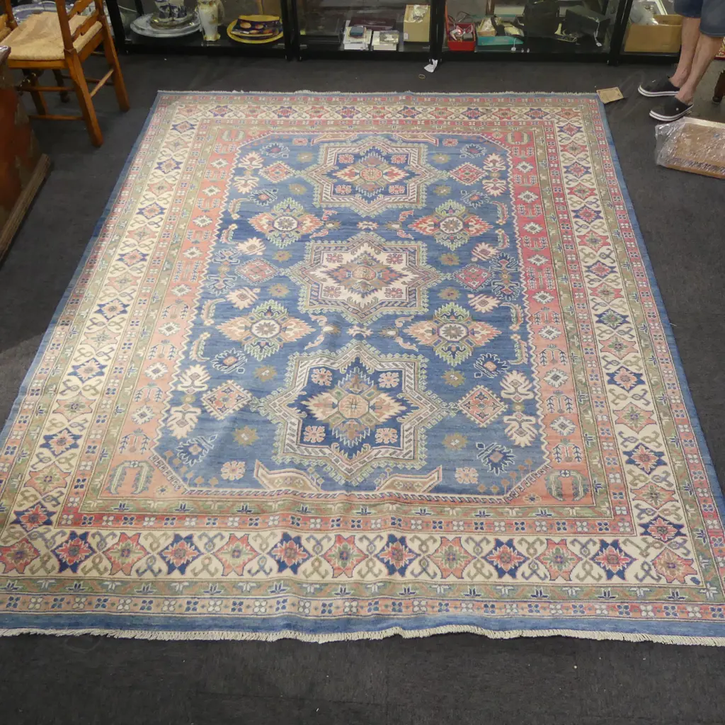 LARGE HAND KNOTTED GHAZNI AFGHAN RUG 3000x2500mm Image 1++