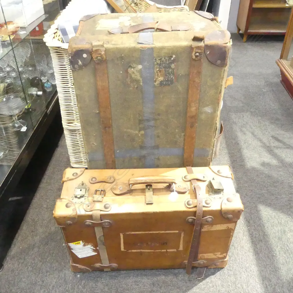 LEATHER SUITCASE W.635mm + TRUNK W.850mm Image 1++