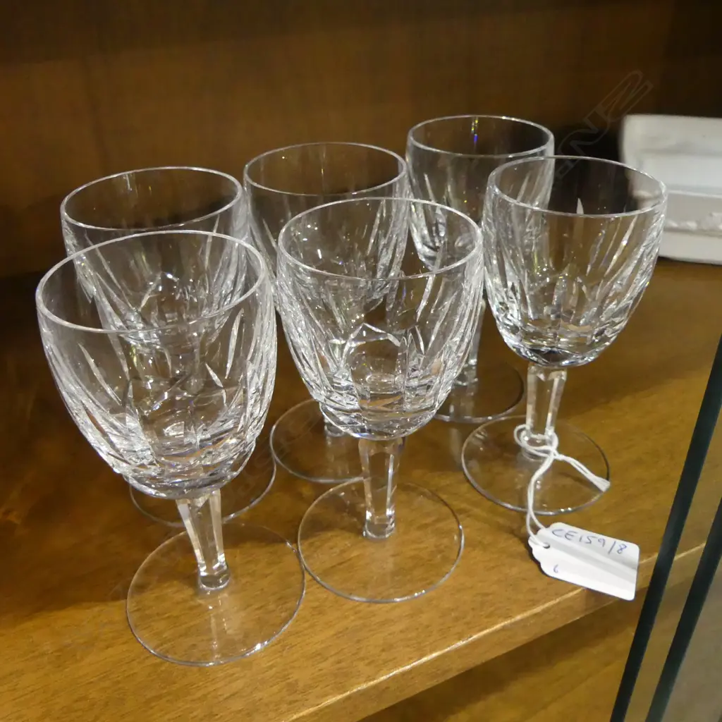 SET OF 6 WATERFORD CRYSTAL PORT WINE GLASSES ‘KILDARE’, H.115MM Image 1++