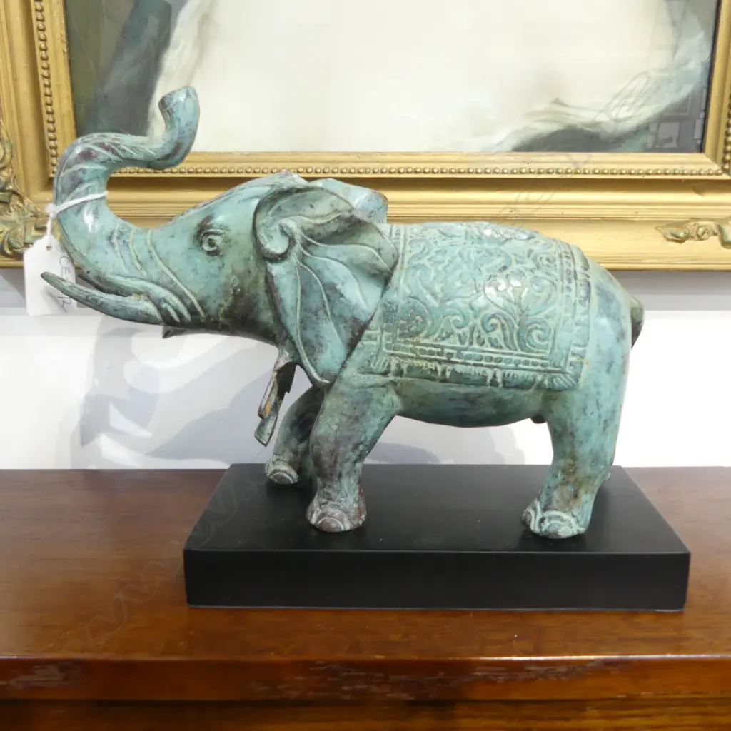 BRONZE ELEPHANT ON STAND H.225mm Image 1++