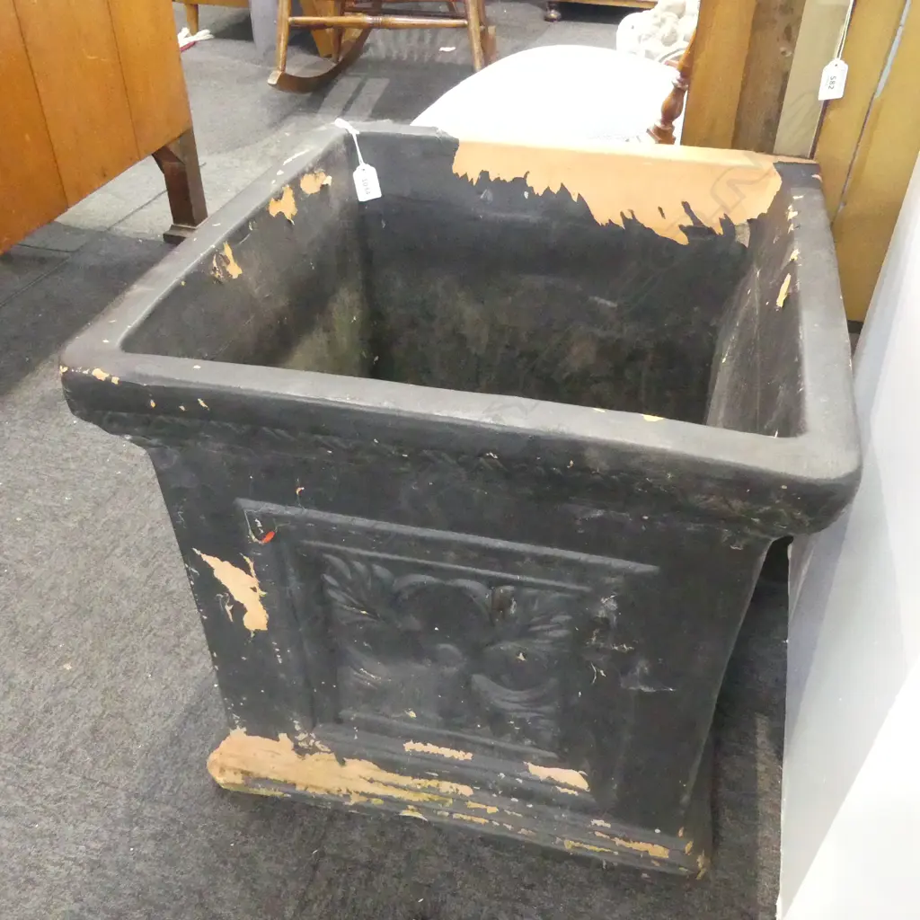 BLACK PAINTED TERRACOTTA PLANTER 500x500x500mm Image 1++