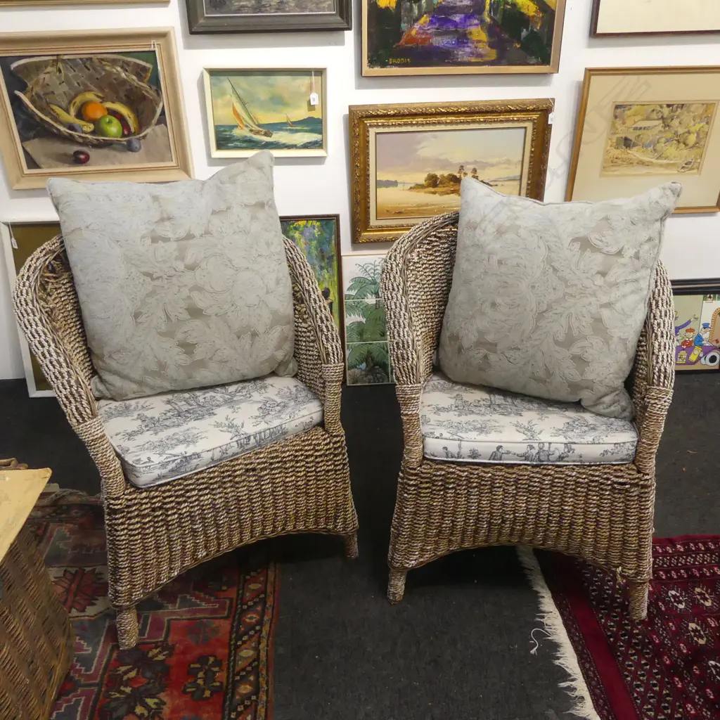 PR RATTAN ARMCHAIRS SOME WEAR Image 1++