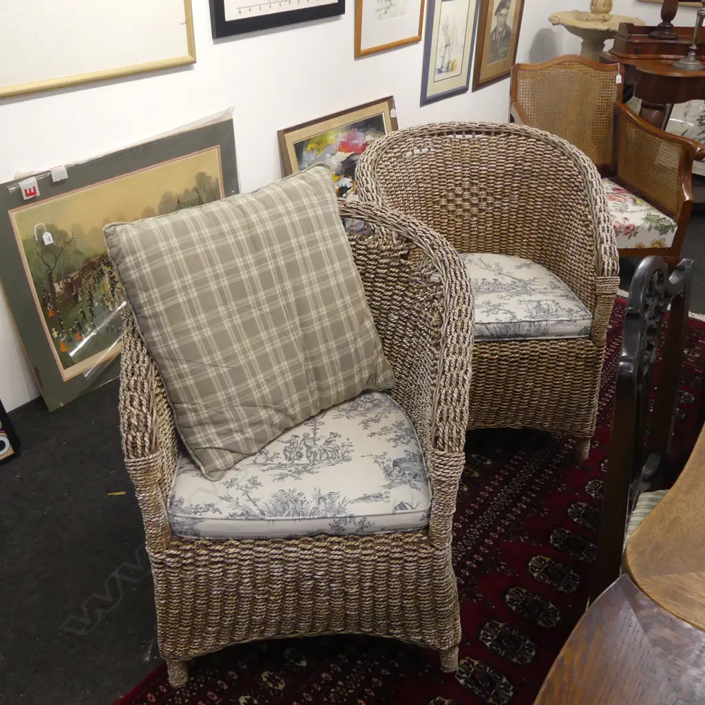 PR RATTAN ARMCHAIRS SOME WEAR Image 1++