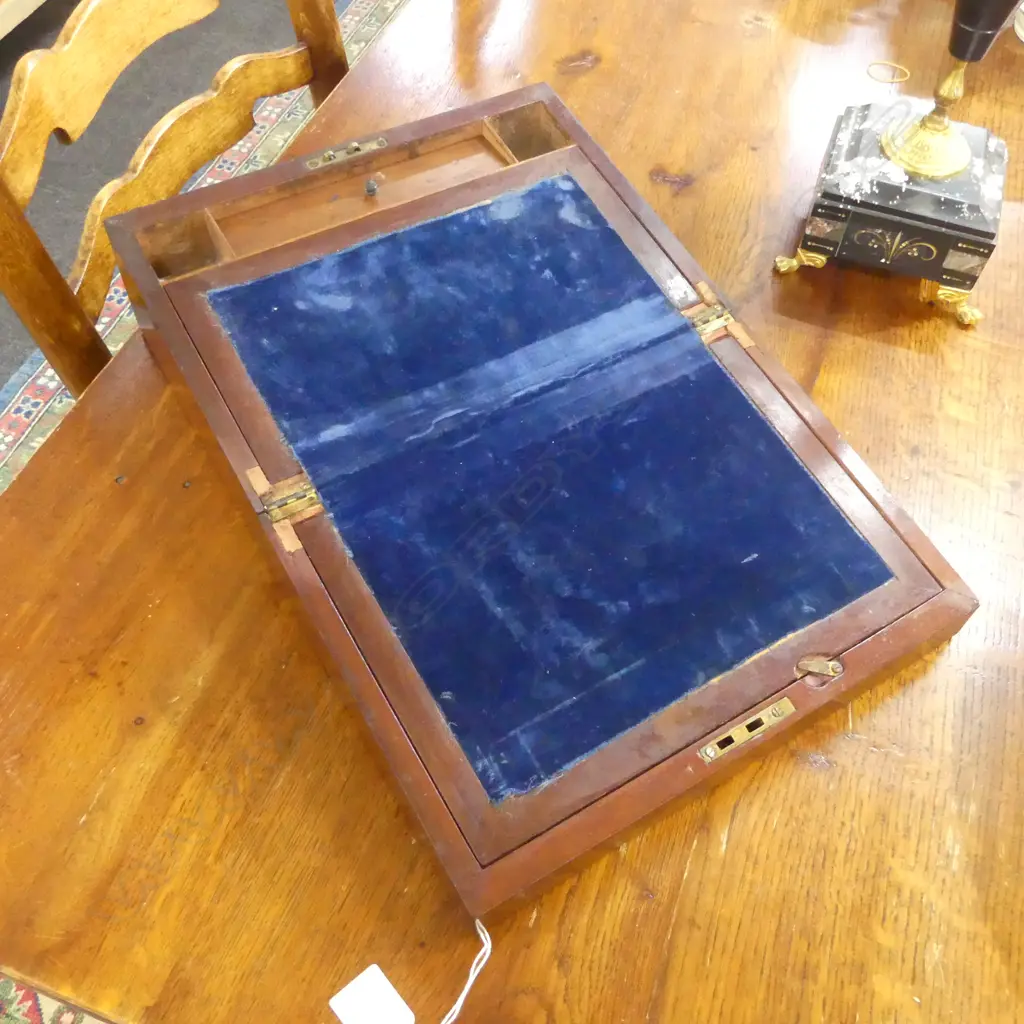 ANTIQUE MAHOGANY WRITING SLOPE W.300mm Image 1++