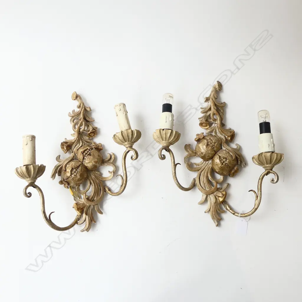 PR PAINTED CARVED WOODEN SCONCES H.350mm Image 1++