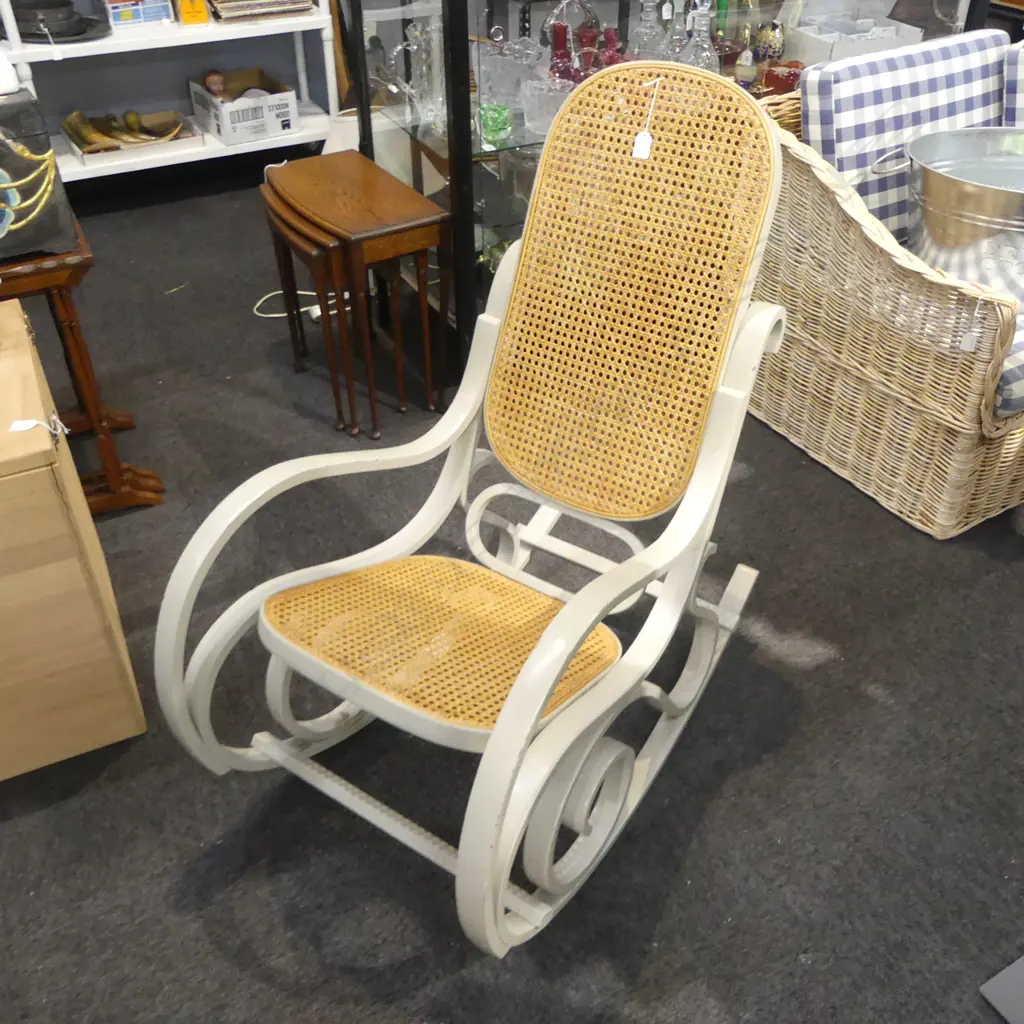 CANED BENTWOOD ROCKING CHAIR Image 1++