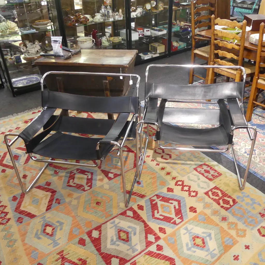 PR BLACK LEATHER WASSILY CHAIRS Image 1++