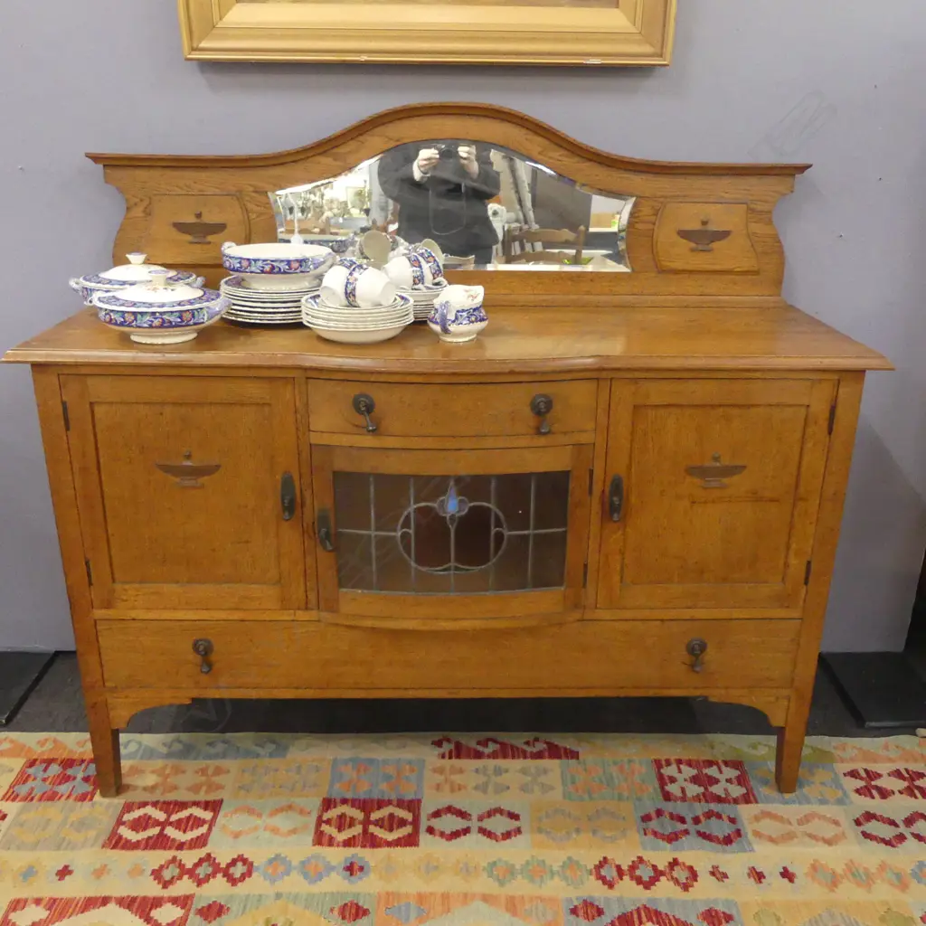 OAK ARTS AND CRAFTS SIDEBOARD 1500 x 480 x 1400mm Image 1++