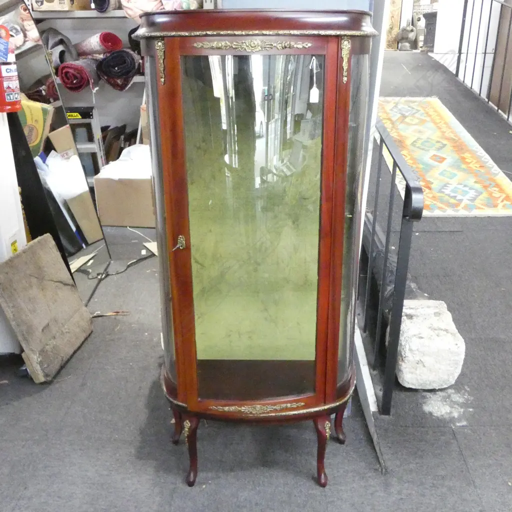 ANTIQUE FRENCH STYLE DISPLAY CABINET demi lune form Image 1++