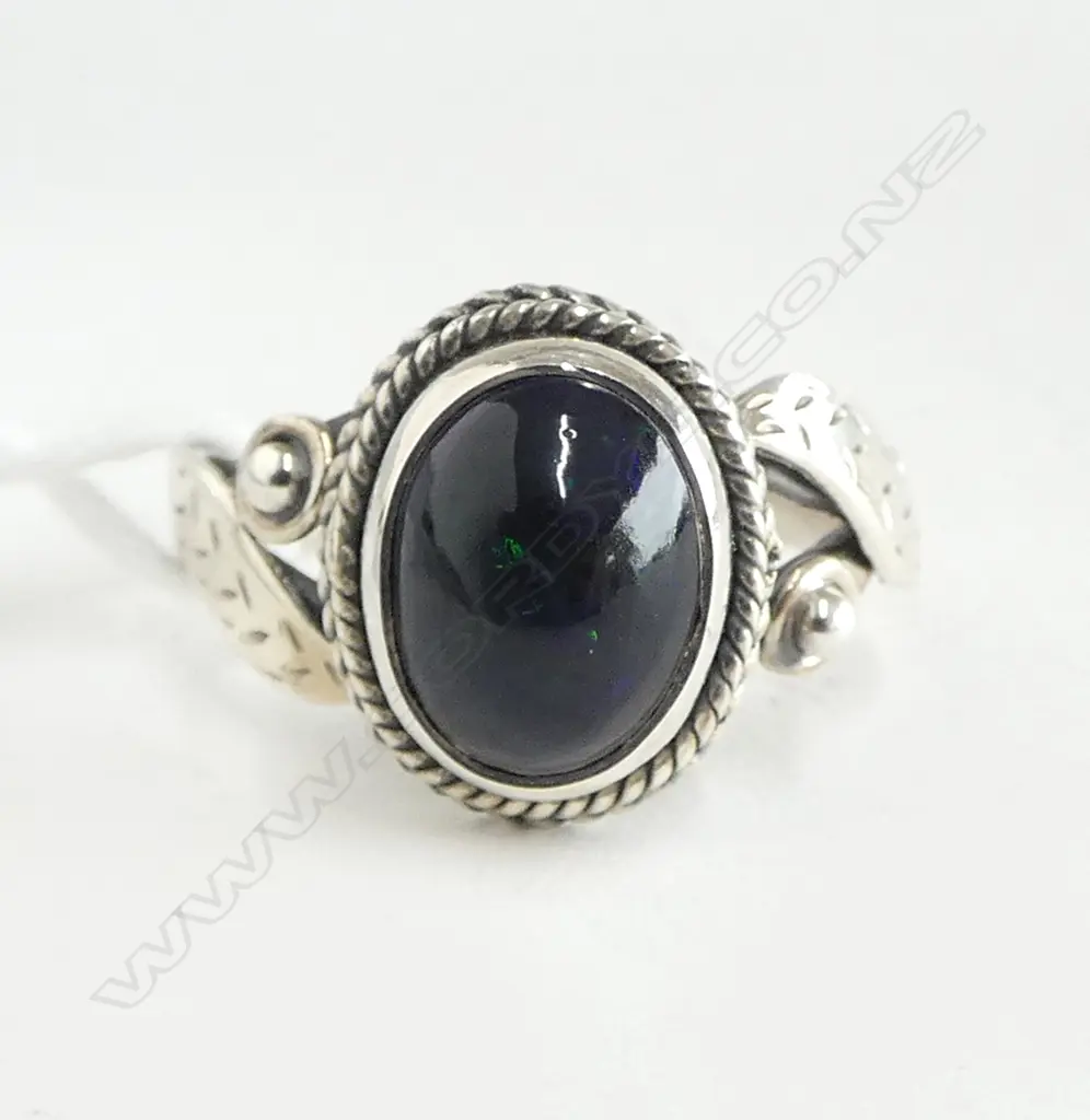 SILVER SET BLACK ONYX RING new SIZE P Image 1++