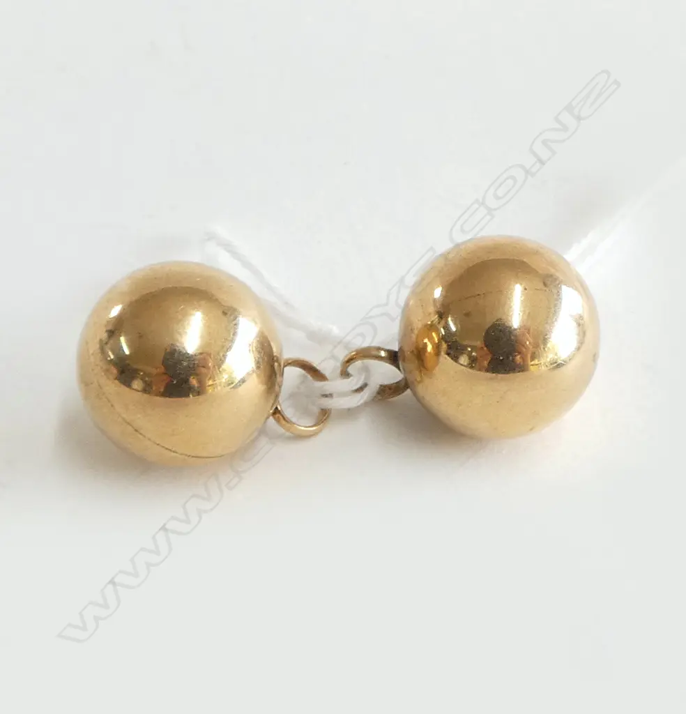 PR 9ct GOLD BALL FITTINGS FOR HOOP EARRINGS 5.33gms Image 1++