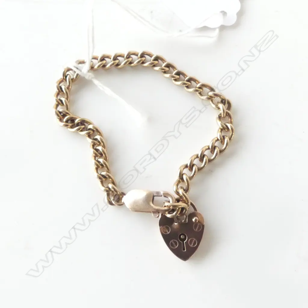 9ct ROSE GOLD CURB LINK BRACELET 13.86gms Image 1++