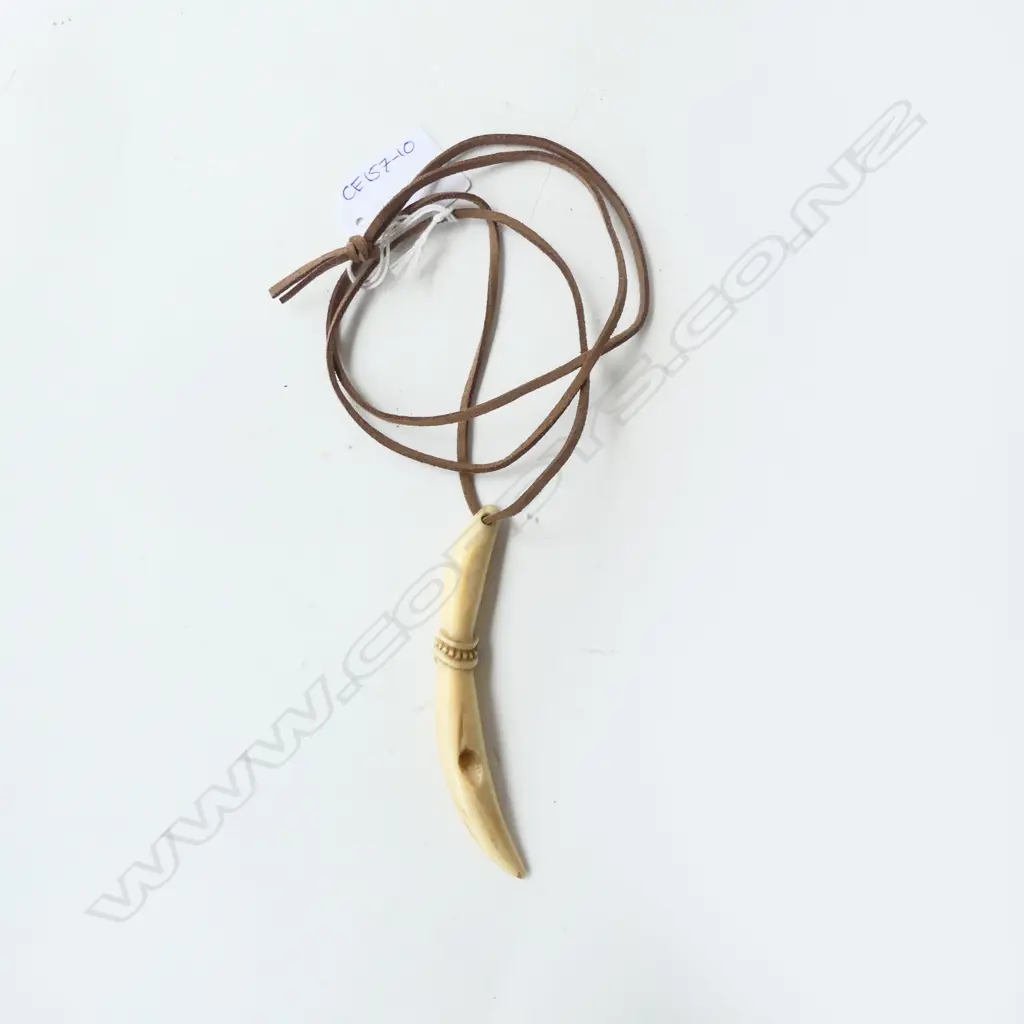 CONTEMPORARY MAORI CARVED SPERM WHALE PENDANT Image 1++