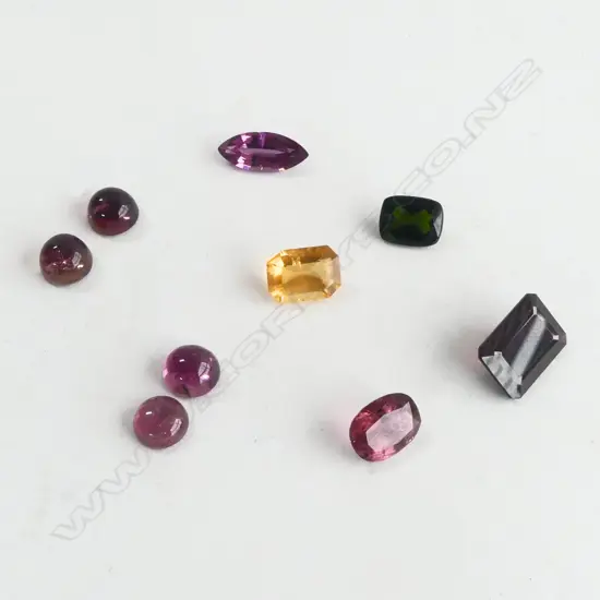 ASST. LOOSE CUT STONES INCLD. TOURMALINE, GARNET, CHROME DIOPSIDE & FIRE OPAL