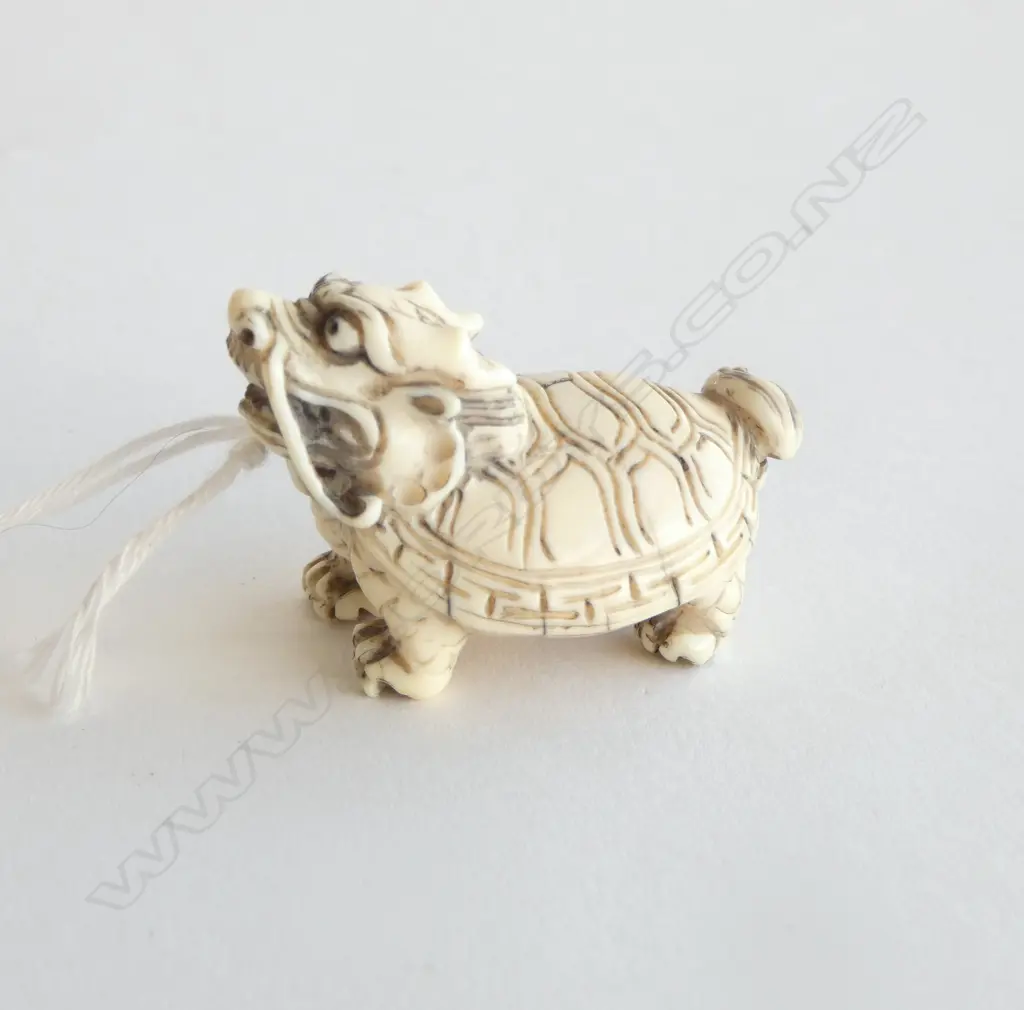 IVORY NETSUKE BIXI, SIGNED Image 1++
