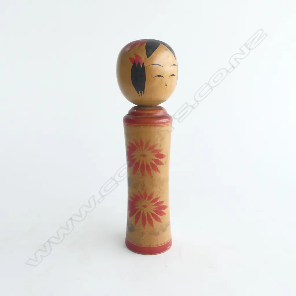 VINTAGE JAPANESE WOODEN KOKESHI DOLL H.210mm Image 1++
