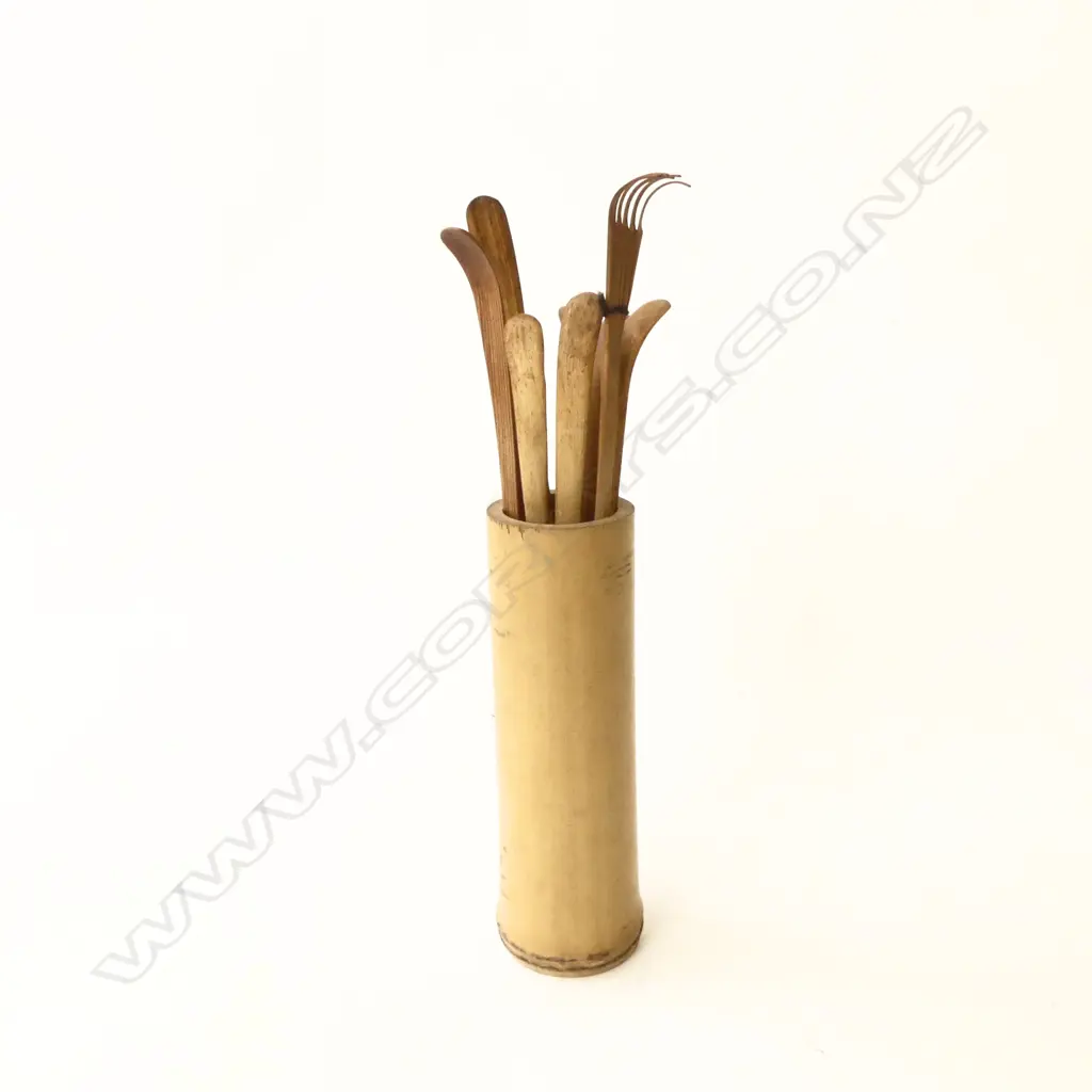 COLLECTION 7 MATCHA TEA BAMBOO SCOOPSIN HOLDER + OTHER Image 1++
