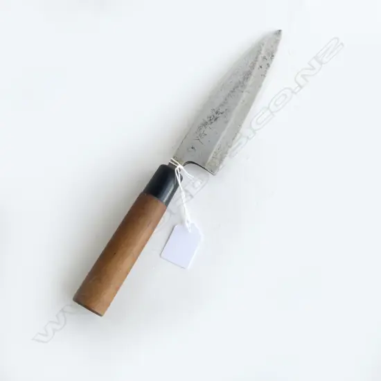 1950s JAPANESE CARBON STEEL CHEF'S KNIFE, signed L.300mm
