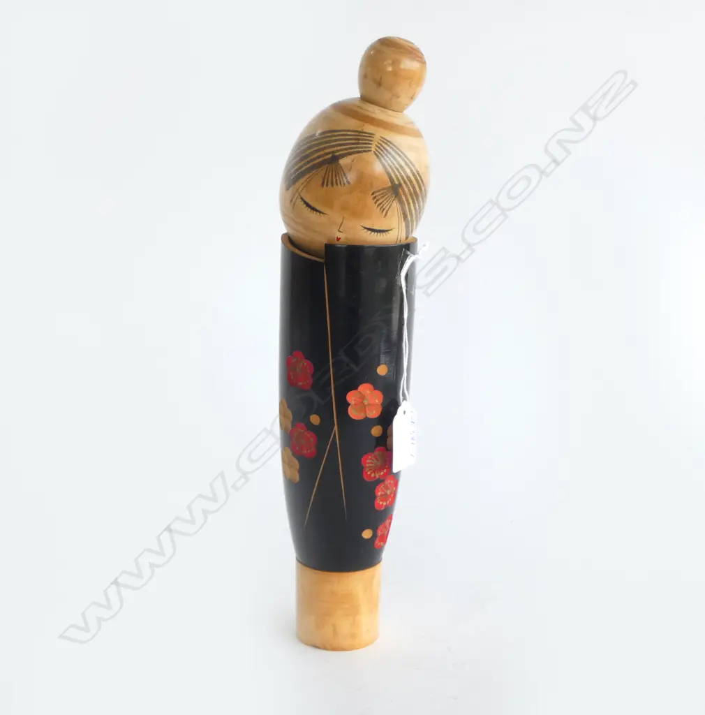 MID CENTURY JAPANESE KOKESHI DOLL, signed, H.330mm Image 1++