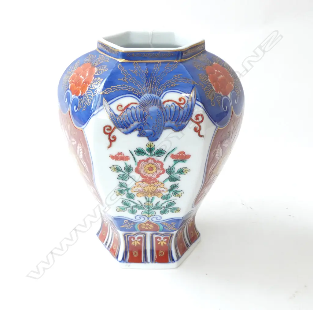 ORIENTAL HEXAGONAL sided BALUSTER VASE, H.220mm Image 1++