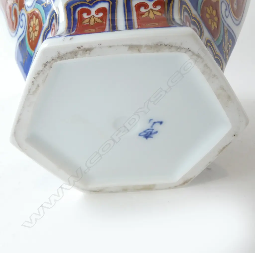 ORIENTAL HEXAGONAL sided BALUSTER VASE, H.220mm Image 1++