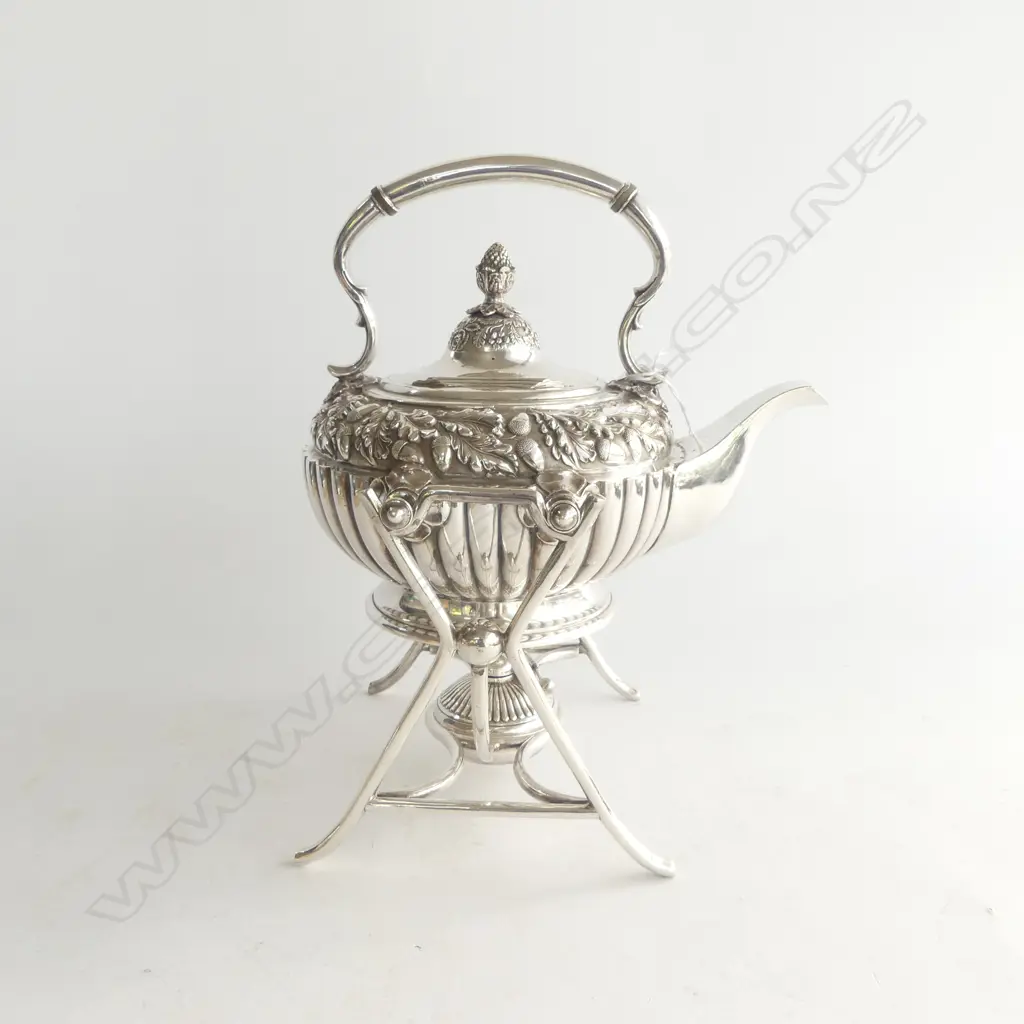 JAMES DICON & SONS EOBM SPIRIT KETTLE H.290mm FLORAL & ACORN MOTIFS Image 1++