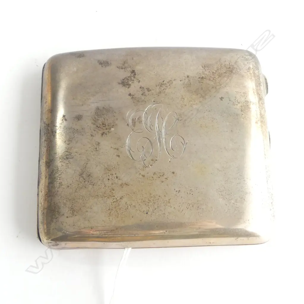 STG SILVER CIGARETTE CASE, B'HAM 1918 120grms 'with best wishes from the East Preston Football Club Feb. 1923' Image 1++