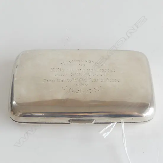 large & heavy SILVER CIGAR CASE Birmingham 1901 169gms