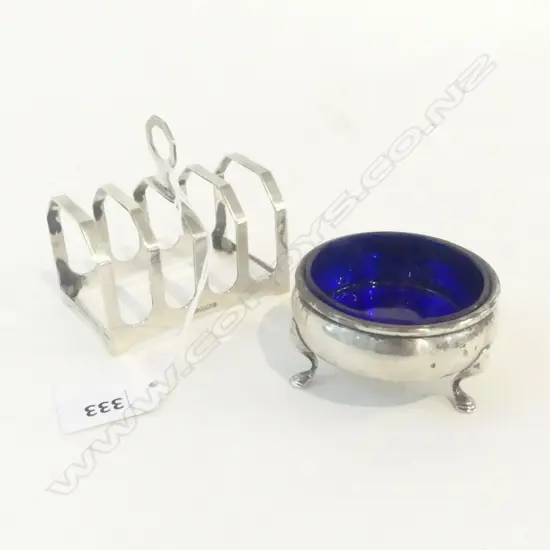 2 PCES STG SILVER, TOAST RACK + SALT, 103grms