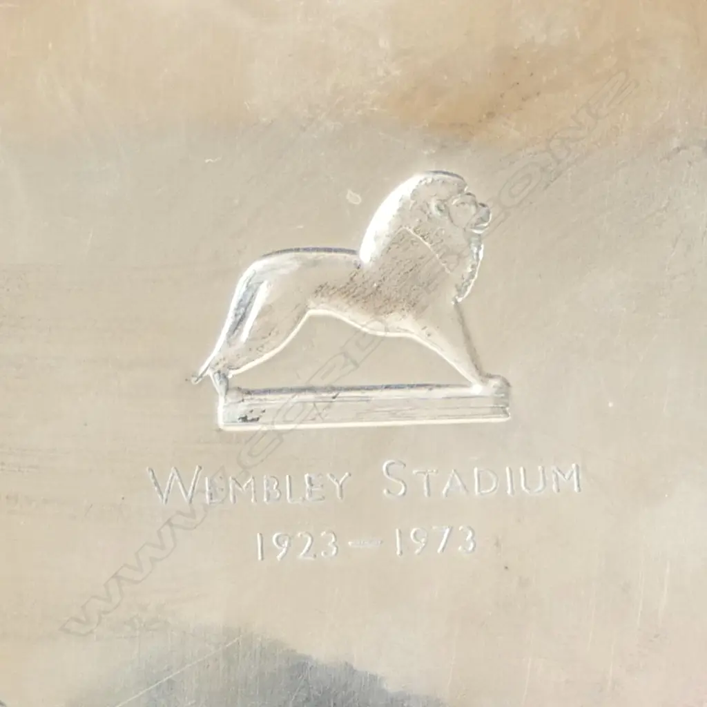 SILVER 'WEMBLEY STATION' small DISH with embossed lion Dia.110mm 63gms Image 1++