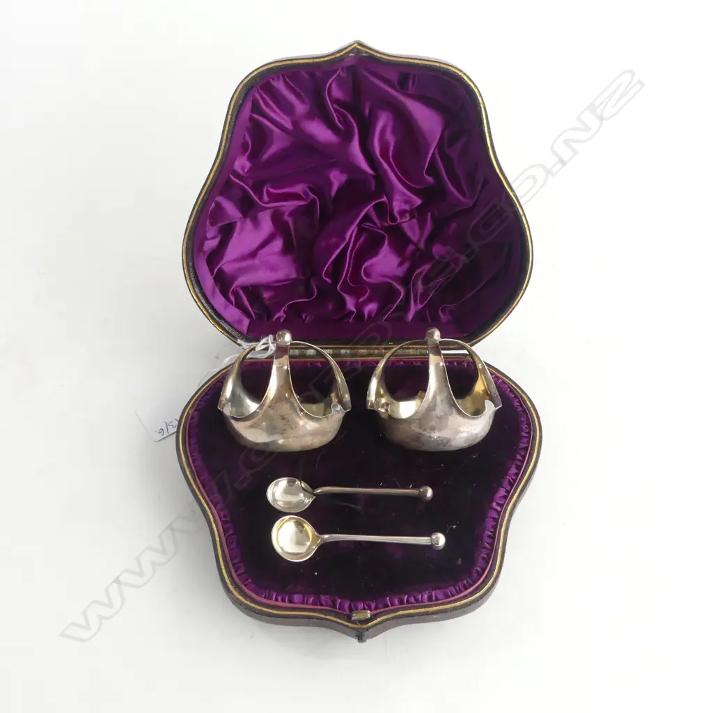 PR STG SILVER SALTS, ATKIN BROS. SHEFFIELD 1885, 78grms, IN ORIG. BOX Image 1++