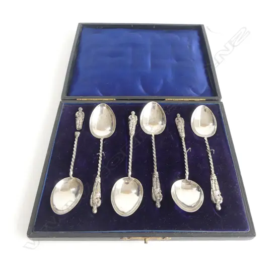 CASED SET OF 6 APOSTLE SPOONS, HENRY WILLIAMSON Ltd, BIRMINGHAM 1902, 37gms (1 APOSTLE LOOSE)