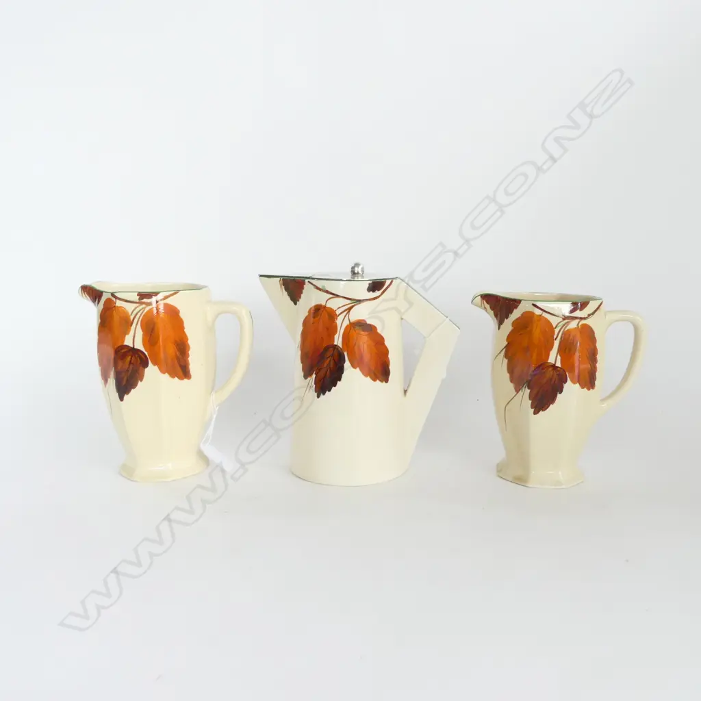 2 WILKINSON'S AUTUMN LEAF MATCHING JUGS H170MM & DECO HANDLED JUG H180MM Image 1++