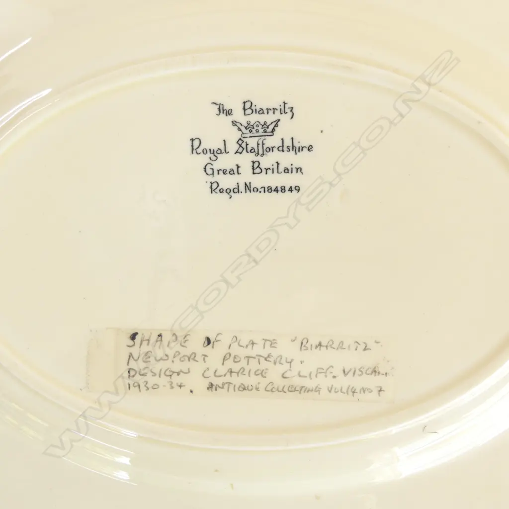 2 THE ROYAL STAFFORDSHIRE 'THE BIARRITZ' PLATES Image 1++