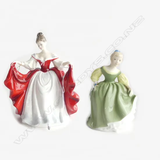 2 ROYAL DOULTON FIGURES; 'FAIR MAIDEN' & 'SARA' H.210mm