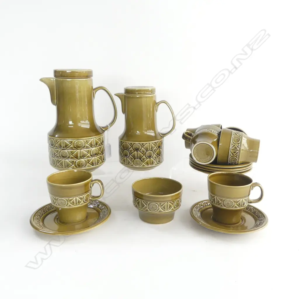 BESWICK COFFEE SET  RETRO GREEN COFFEE POT  H220 TALLEST Image 1++