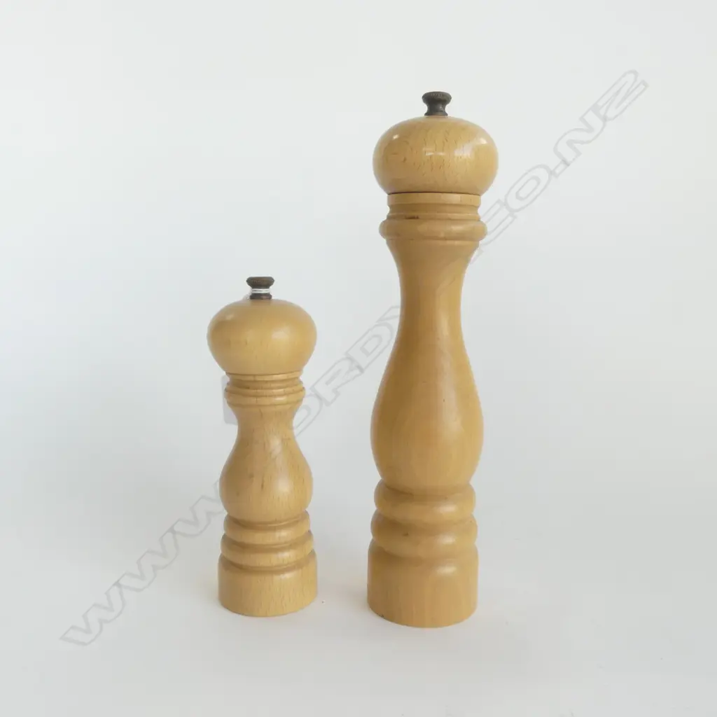 PEUGEOT FRANCE WOODEN SALT GRINDER & PEPPER MILL H.275mm Image 1++