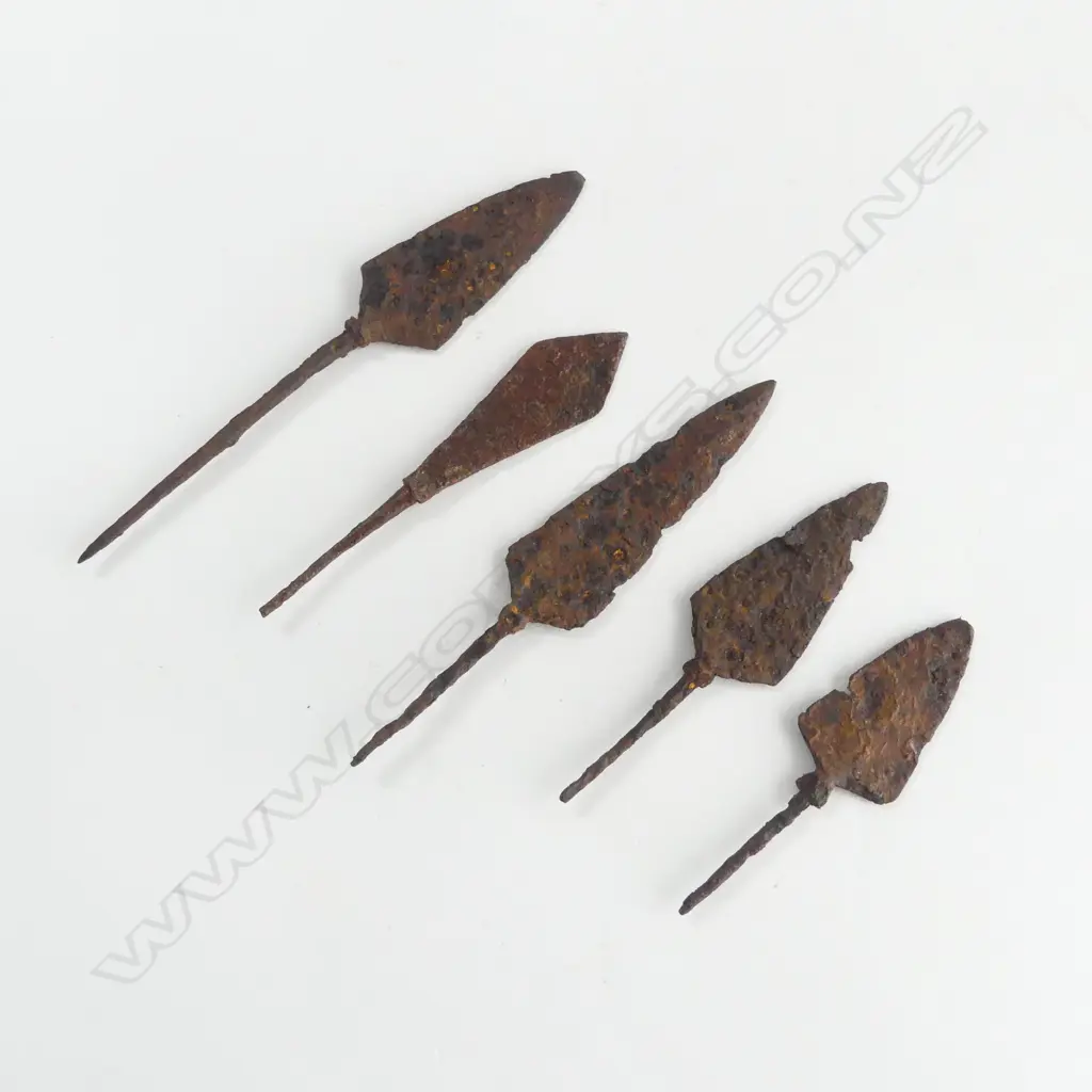 5 IRON ARROW HEADS TURKEY 400-1000 CE L.155mm Image 1++