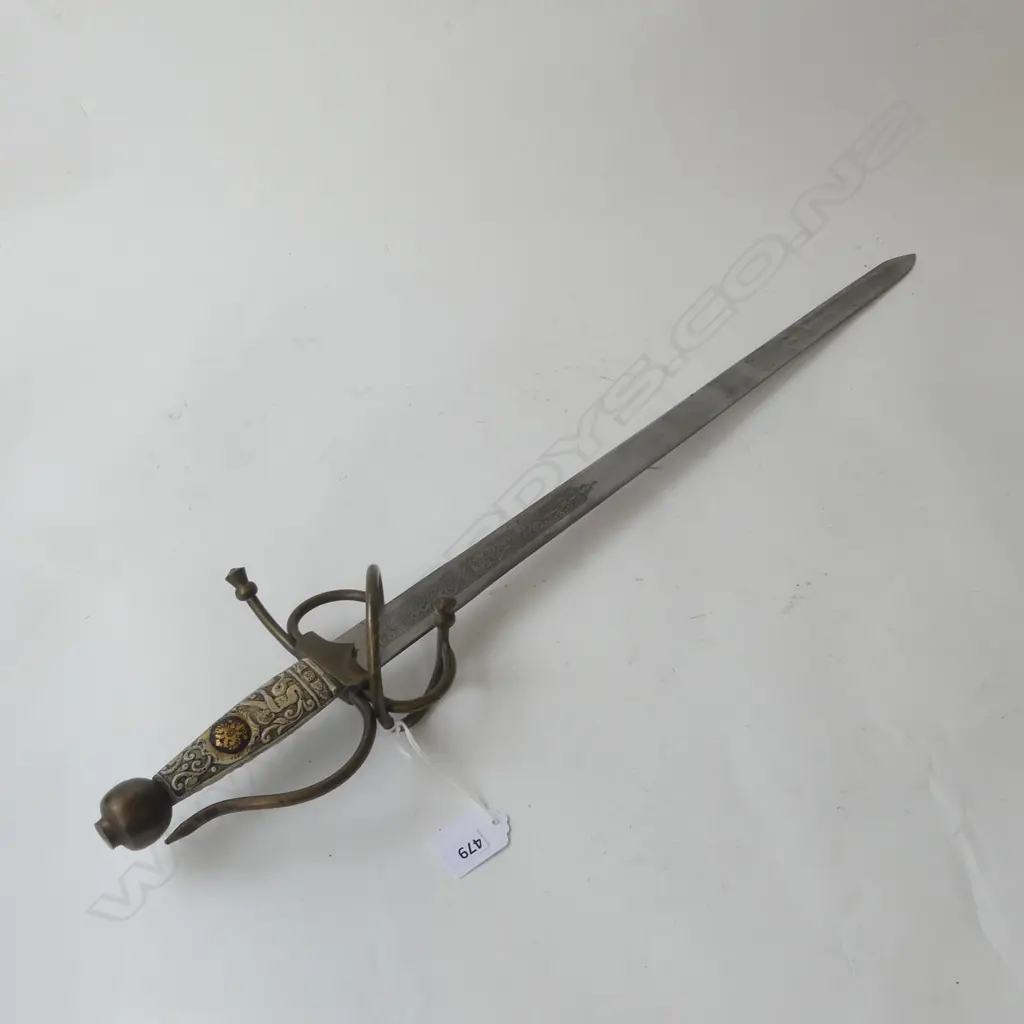 COSTUME ANTIQUE STYLE SWORD 'TOLEDO SPAIN' L.730mm Image 1++