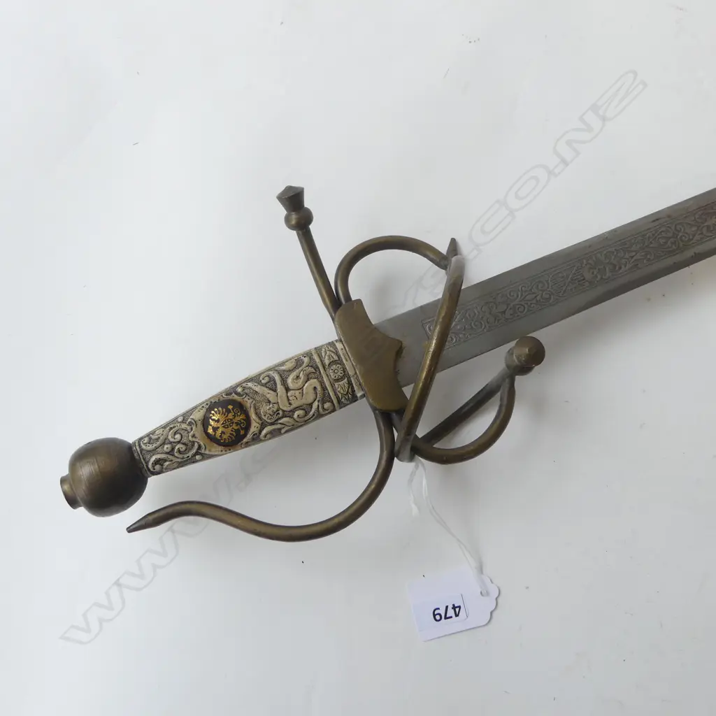 COSTUME ANTIQUE STYLE SWORD 'TOLEDO SPAIN' L.730mm Image 1++
