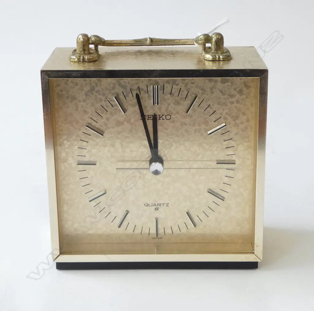 GOLD SEIKO QUARTZ DESK CLOCK H.115mm Image 1++