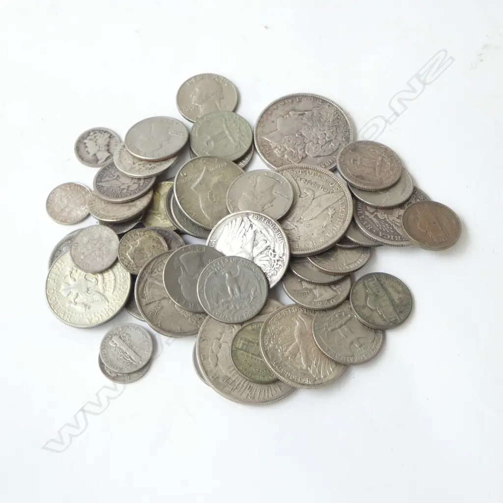 AMERICAN SILVER COINS, 372grms Image 1++