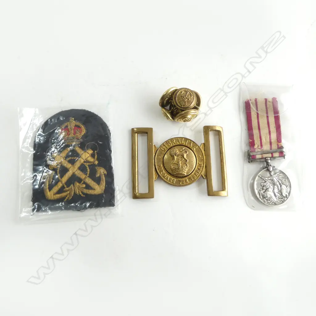 NAVAL GENERAL SERVICE MEDAL to P/SSX. 815395 C.P. CURTIS A.B. R.N w Palestine 45-48 bar + Gibraltar buckle-Buttons-badge Image 1++