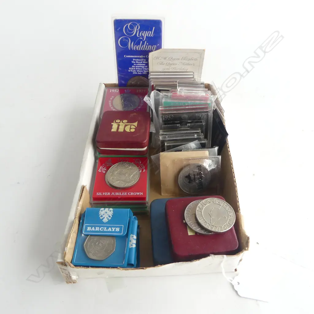 ASST. ELIZABETH II, PRINCESS DIANA (1 s/s) COMMEMORATIVE COINS & OTHERS INCLD. WINSTON CHURCHILL & EXPO'07 JAPAN Image 1++