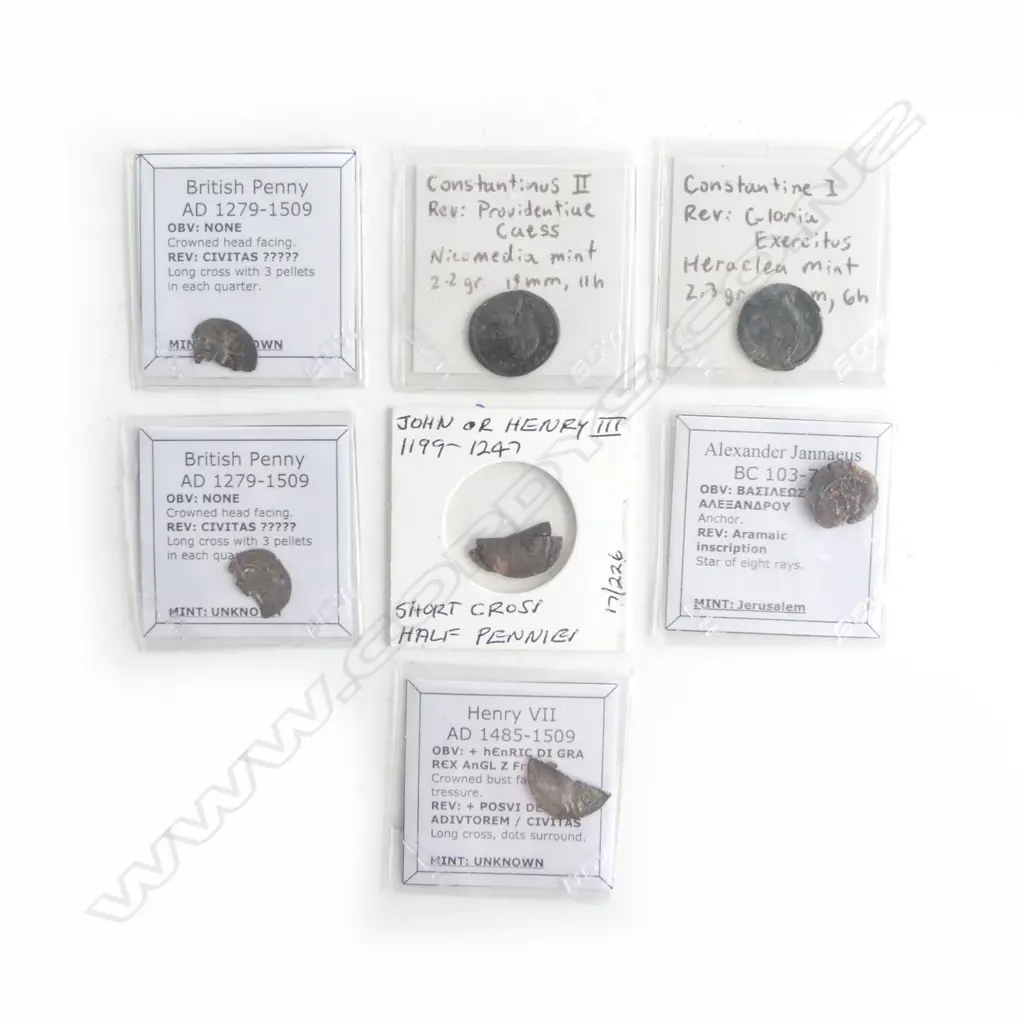7 ANCIENT COINS, ROMAN, BRITISH ETC Image 1++